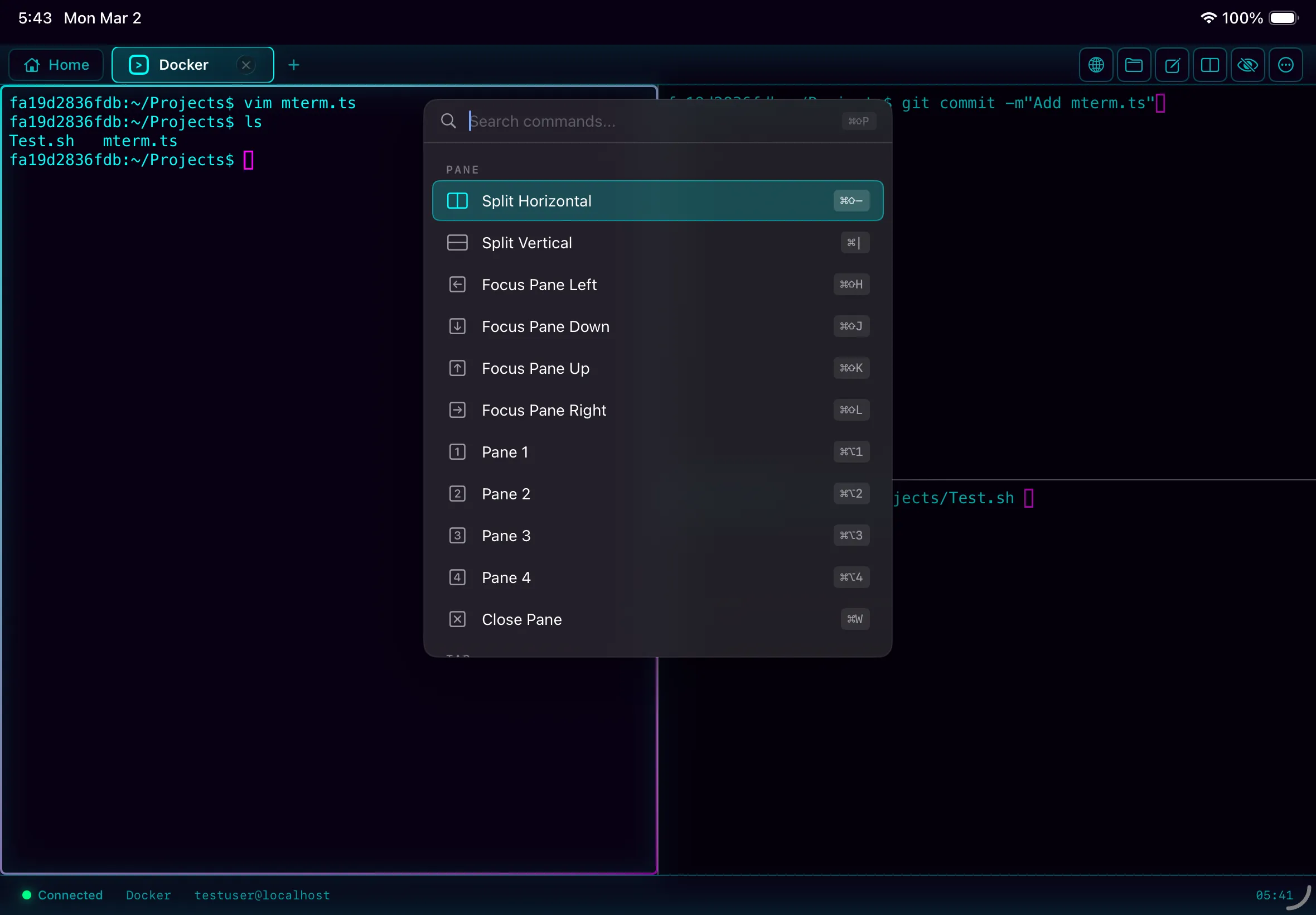 コマンドパレット